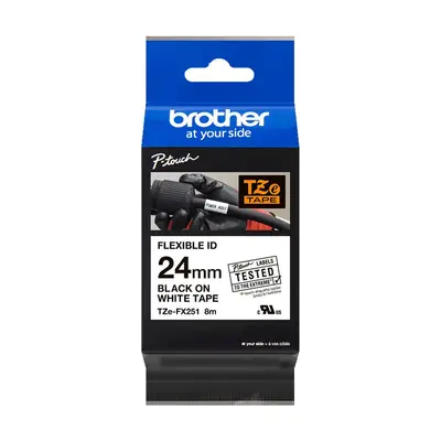 Vrpca Brother p-touch TZEFX251 24mm black/white