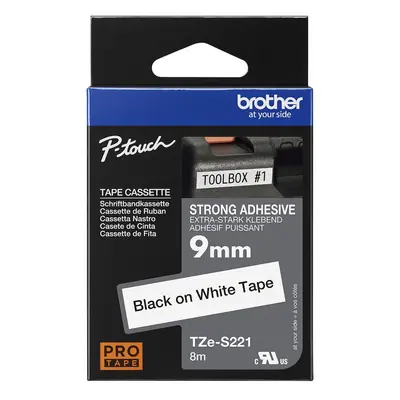Vrpca Brother p-touch TZES221 9mm black/white-2