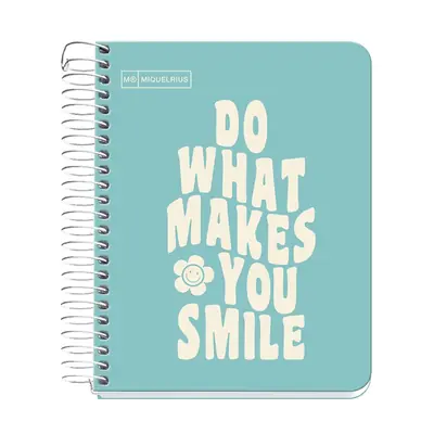 Kolegij blok Miquelrius A6 90g 100L spiralni crte Messages rigid cardboard sky blue MR4279