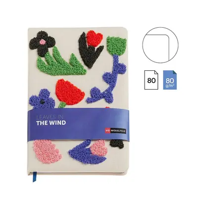 Notes Miquelrius Leaves in the wind A5 80g towel effect pure beige MR8252-1
