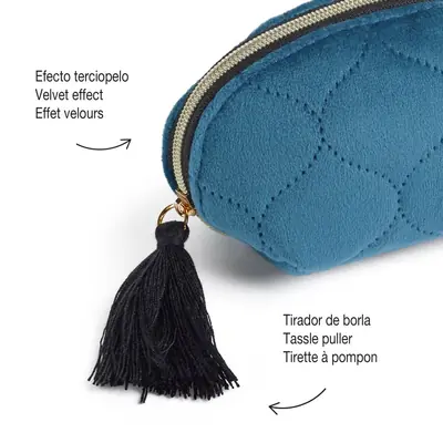Coin purse Miquelrius British Bloom halfmoon blue MR37273-1