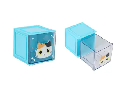 Organizator stolni iTotal kockasti Cat narančasta 9x9x9,5cm XL2962