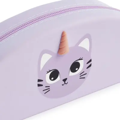 Pencil case Miquelrius Back2Fun silicone cat purple MR16582-2
