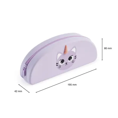 Pencil case Miquelrius Back2Fun silicone cat purple MR16582-3