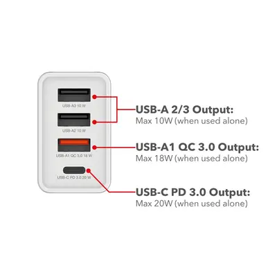 Punjač zidni Verbatim #49701 1xUSB-C/PD 20W/1xUSB-A QC 3.0/2xUSB-A 10W, EU, bijeli-3