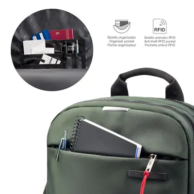 Backpack for laptop Miquelrius green S 32x43x5,5cm MR16983-5