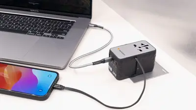 Adapter Verbatim CNT-02 GaN III #32127 Charge'n'Travel 85W, 3xUSB-C/1xUSB-A/uvlačivi USB-C kabel (EN/UK/US)-2