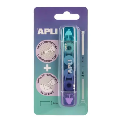 Corrector and glue roller Apli blue 20013