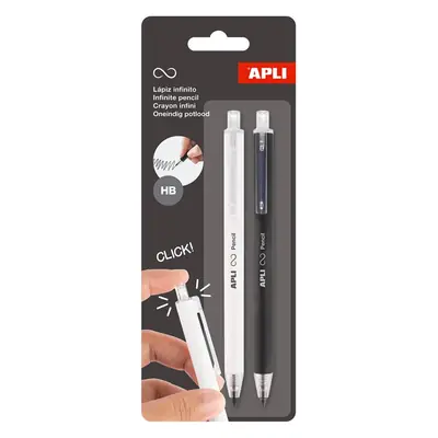 Retractable Pencil Apli infinity black and white 20064