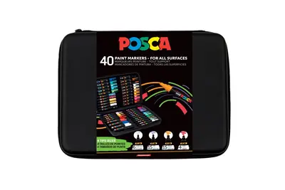 Marker Uni gift set Posca Art case u gumiranoj pernici (mix pc-1m/ pc-3m/pc-5m/pc-8k) 40/1 302422304