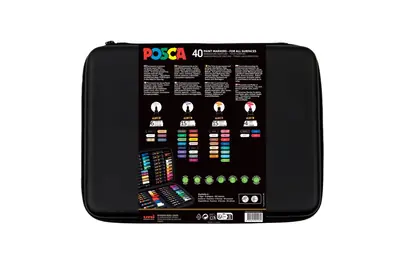 Marker Uni gift set Posca Art case u gumiranoj pernici (mix pc-1m/ pc-3m/pc-5m/pc-8k) 40/1 302422304-4