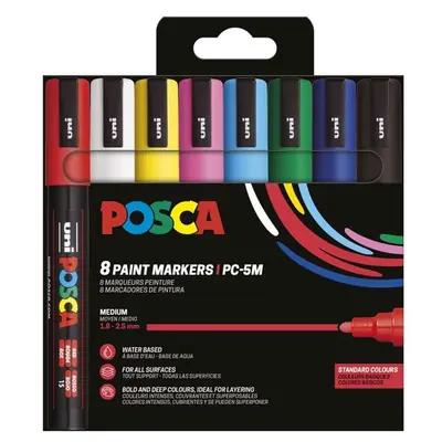 Uni pack marker Posca pc-5m assorted colors 8/1 plastic free packaging