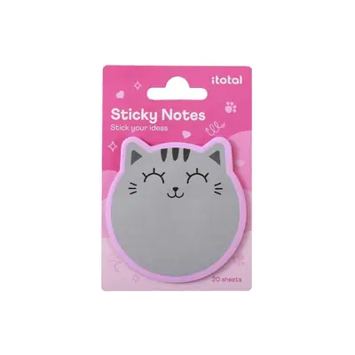 Blok samoljepivi iTotal 7x7,8cm Cat sivi XL3104