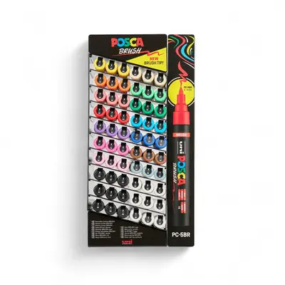 Marker Uni pc-5br brush Posca razne boje 60 kom u displeju 60/1 345157000
