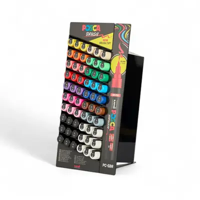 Marker Uni pc-5br brush Posca razne boje 60 kom u displeju 60/1 345157000-1