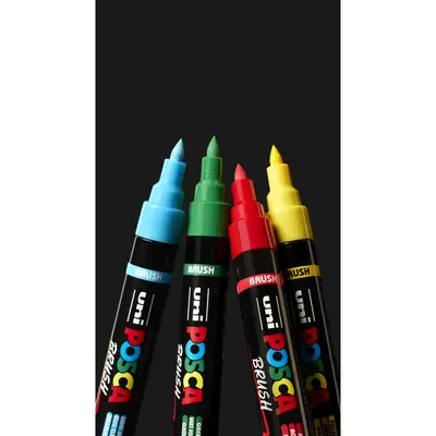 Marker Uni pc-5br brush Posca razne boje 60 kom u displeju 60/1 345157000-8