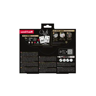 Marker Uni božićni gift set Chalk kreda marker (traditional) pwe-5m 4 kom + 2 šablone u kutiji (set 03) 4/1 302422407-1