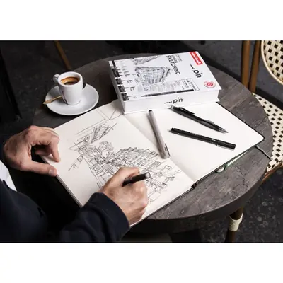 Marker Uni pin gift set Urban Sketching with tutorial + mechanical pencil M5-228 0.5 mm in box 8/1 302422228-4