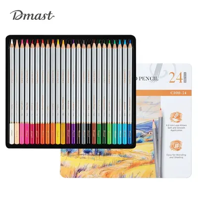 Umjetnički set Deli Dmast akvarelne olovke 4,0mm 24 kom u metalnoj kutiji EC300-24