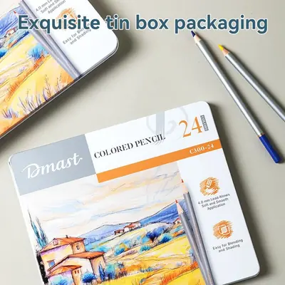 Umjetnički set Deli Dmast akvarelne olovke 4,0mm 24 kom u metalnoj kutiji EC300-24-5