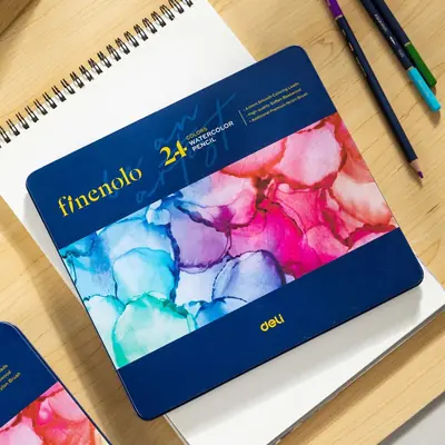 Umjetnički set Deli Finenolo akvarelne olovke 24 kom u metalnoj kutiji EC129-24-5