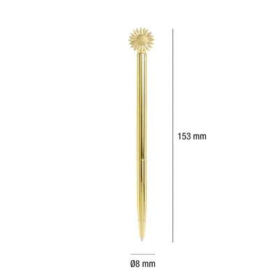 Ballpoint pen Miquelrius Golden Jazmine metal blue ink Daisy MR12049-2