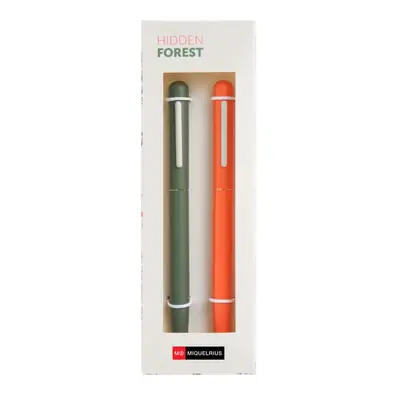 Set of ballpoint pens Miquelrius Hidden Forest metal blue ink Green & Orange 2/1 MR12030