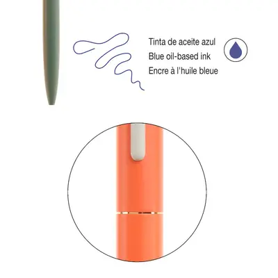 Set of ballpoint pens Miquelrius Hidden Forest metal blue ink Green & Orange 2/1 MR12030-3