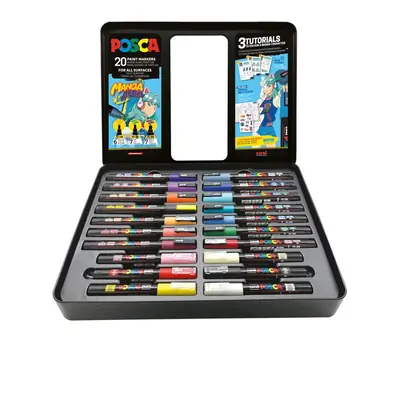 Marker Uni gift set Posca Manga u metalnoj kutiji (mix pc-1m/ pc-3m/pc-5m) 20/1 302422427-2