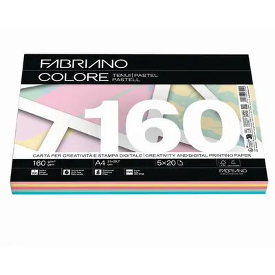 Papir Fabriano Colore A4/160g miješani pastel 100L 19100815
