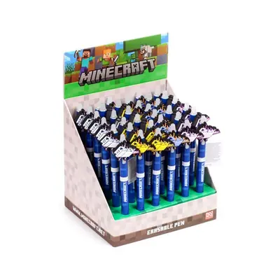 Puckator erasable ballpoint pen with PVC Minecraft topper, assorted 36/1 PEN289