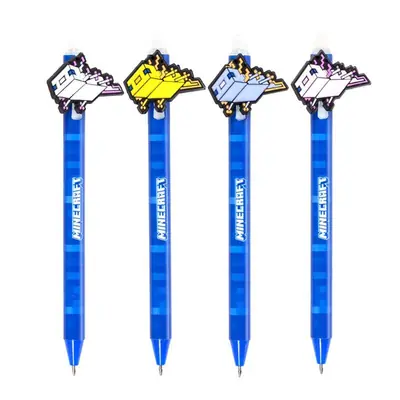 Puckator erasable ballpoint pen with PVC Minecraft topper, assorted 36/1 PEN289-1