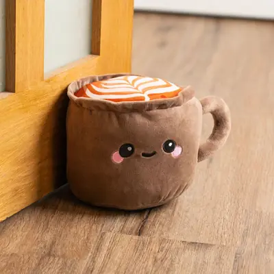 Plišani stoper za vrata Puckator Foodiemals Cappuccino DST168-8