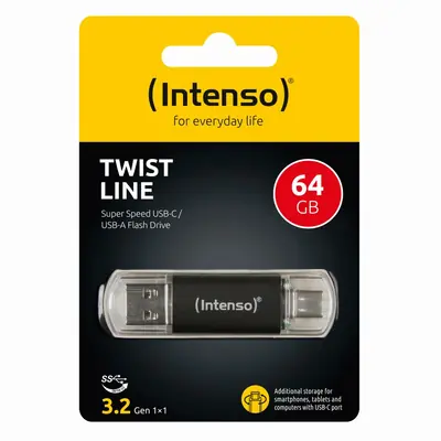 USB stick Intenso 3.2 Flash Drive #3539490 64GB, Twist Line
