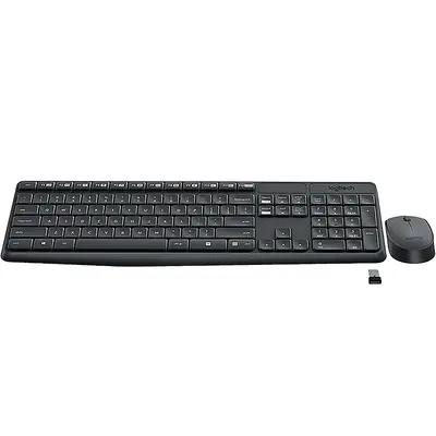 Tipkovnica + Miš Logitech MK235 Wireless Desktop, bežična, siva 920-007931