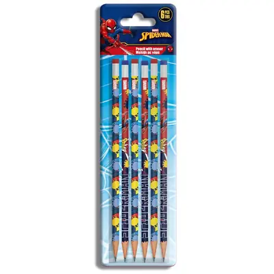 Olovka grafitna Spiderman s gumicom (blister 6kom) 508550