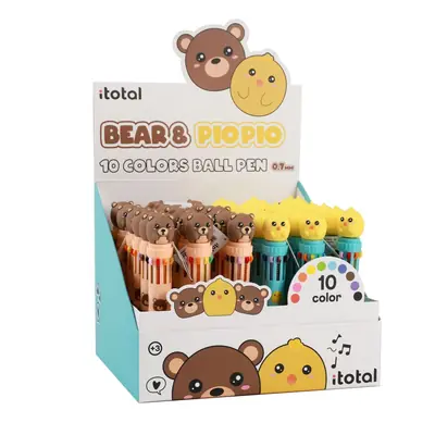 Kemijska olovka iTotal Cute animals medo+pilić 10 boja 36/1 sortirano XL2370H