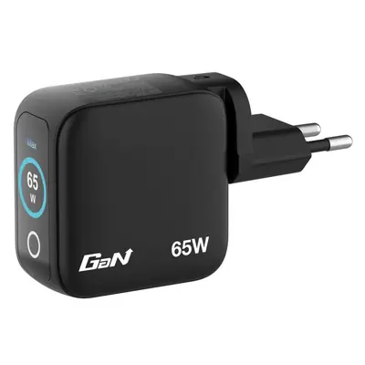 Punjač zidni sa zaslonom Verbatim Mini GaN #30238 65W, 3 priključka; 2xUSB-C PD 65W/1xUSB-A QC 3.0 (EN/UK/US)