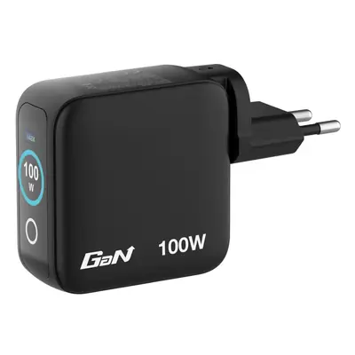 Punjač zidni sa zaslonom Verbatim Mini GaN #30239 100W, 3 priključka; 2xUSB-C PD 100W/1xUSB-A QC 3.0 (EN/UK/US)