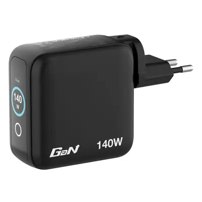 Punjač zidni sa zaslonom Verbatim Mini GaN #30240 140W, 4 priključka; 3xUSB-C PD 140W/1xUSB-A QC 3.0 (EN/UK/US)