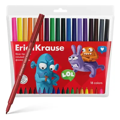 Flomasteri ErichKrause Jolly Friends Super Washable 18 boja 18/1