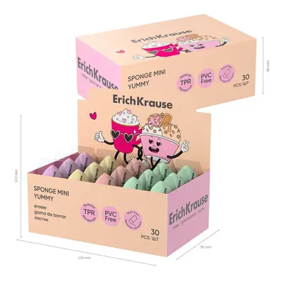 Eraser ErichKrause Sponge Mini Yummy assorted 63474-5