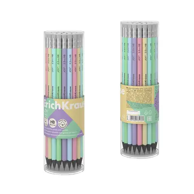 Graphite pencil ErichKrause Pastel HB with eraser pastel assorted 55272-3