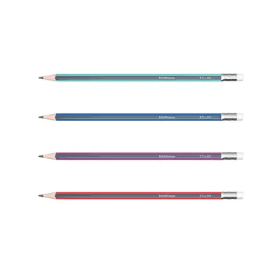 Graphite pencil ErichKrause Sonata HB with eraser triangular assorted 12/1 45616-1