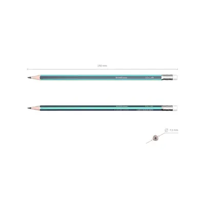 Graphite pencil ErichKrause Sonata HB with eraser triangular assorted 12/1 45616-4
