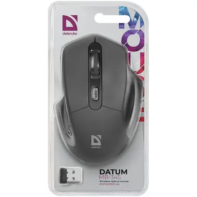 Optički miš Defender Datum bežični MB-345 crni, 4D, 800-1600 dpi 52345
