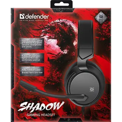 Slušalice Defender Gaming Shadow, mikrofon, crne-2